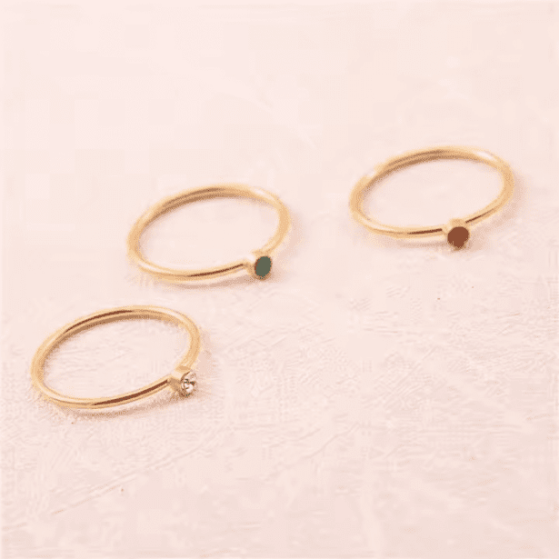 Trinity Prisma Sormus - 18k Kullattu