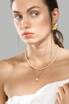 Kaulakoru Duo Pearl & Gold - 18k Kullattu