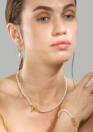 Rannekoru Classic Pearl - 18k Kullattu