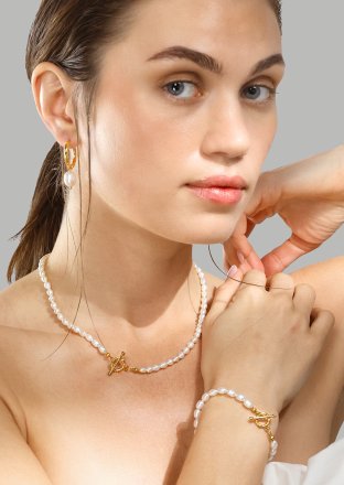 Rannekoru Classic Pearl - 18k Kullattu