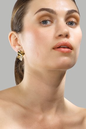 Korvakoru Golden Ripple Studs - 18k Kullattu