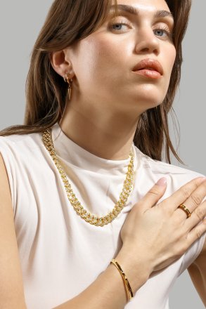 Sormus Plain Link - 18k Kullattu