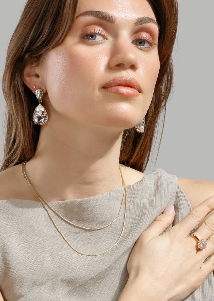 Azulora White Korvakorut – 18k Kullatut