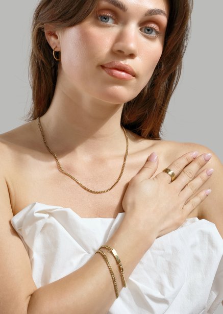 Golden Link Chain Bracelet - 18k Kullattu