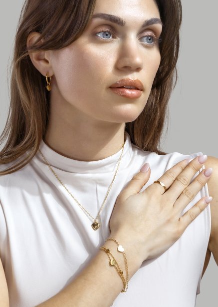 Rannekoru Heart Chain – 18k Kullattu
