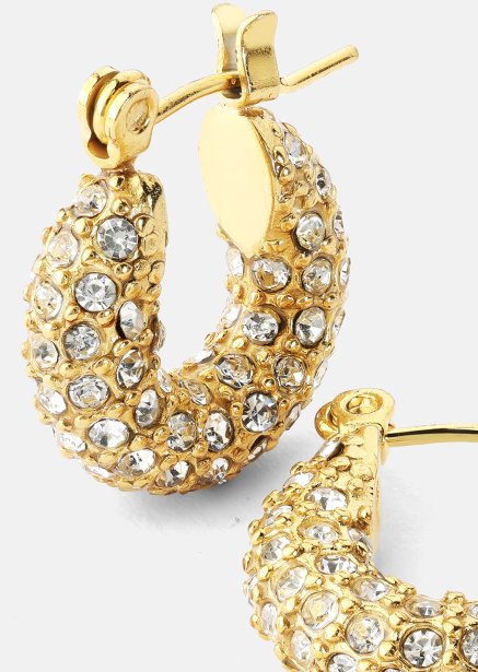 Chunky Pearl Hoop Earrings - 18k Kullatut