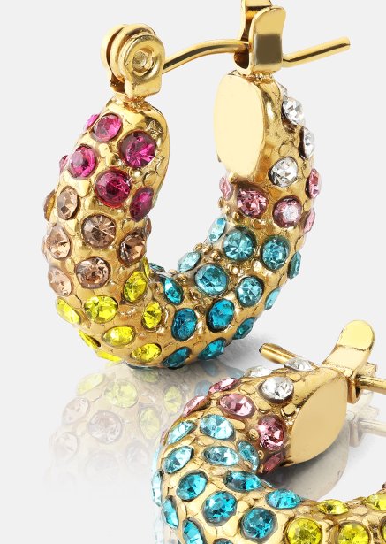 Colored Pearl Hoop Korvakoru - 18k Kullattu