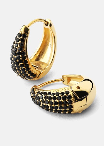 Korvakoru Dark Crystal Hoop - 18k Kullattu
