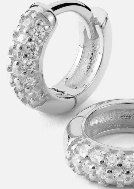 Korvakoru Shimmer Hoops - Hopeoitu