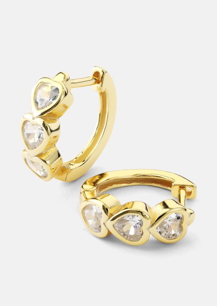 Korvakoru Heart Hoops - 18k Kullattu