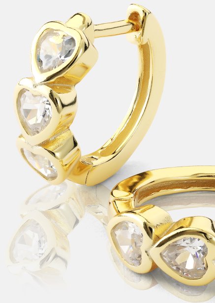 Korvakoru Heart Hoops - 18k Kullattu