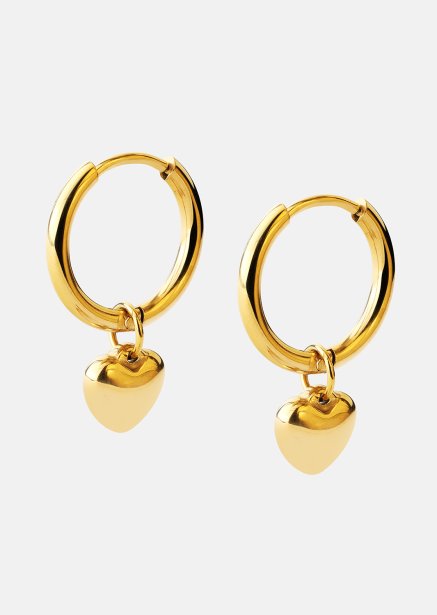 Korvakoru Heart Hug Hoops - 18k Kullattu