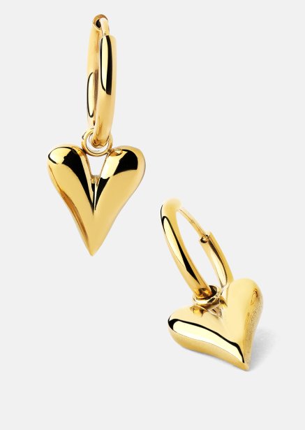 Korvakorut Heart Drop - 18k Kullatut