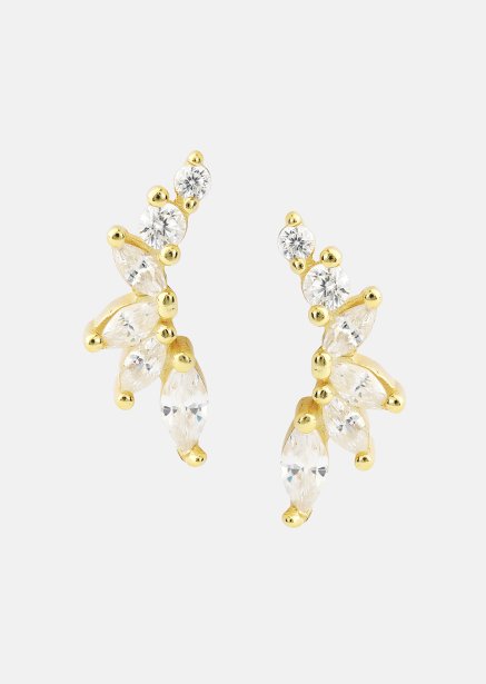 Korvakorut Leaf Studs - 18k Kullatut