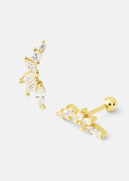 Korvakorut Leaf Studs - 18k Kullatut
