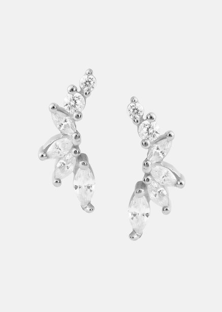 Korvakorut Leaf Studs - Hopeoitut