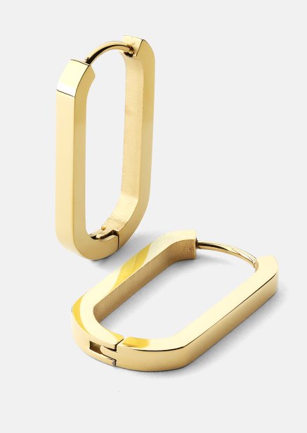 Korvakoru Edge Hoops - 18k Kullattu