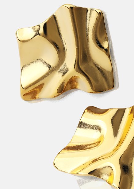 Korvakoru Golden Ripple Studs - 18k Kullattu