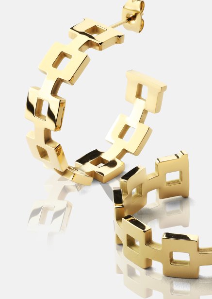 Korvakoru GeoHoops- 18k Kullattu