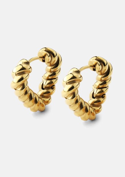 Korvakorut Twisted Heart – 18k Kullatut