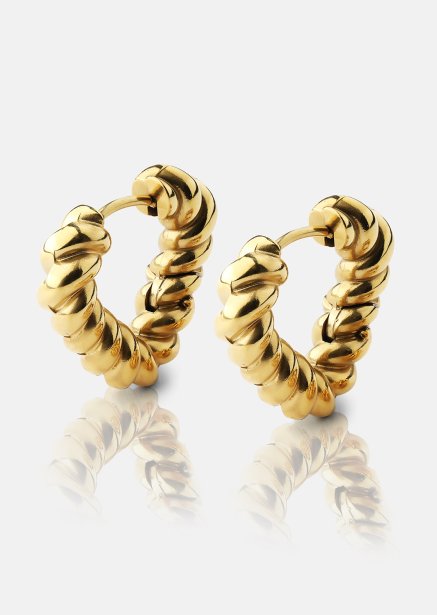 Korvakorut Twisted Heart – 18k Kullatut
