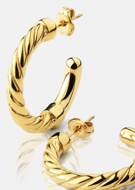Korvakorut Twistade Hoops – 18k Kullatut
