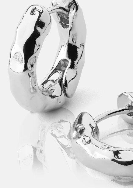 Korvakoru Luxe Ripple Hoops - Hopeoitu