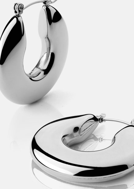 Korvakoru Luna Bold Hoops - Hopeoitu