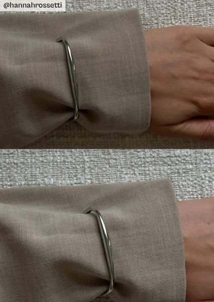 Rannekoru Flow Cuff - Hopeoitu