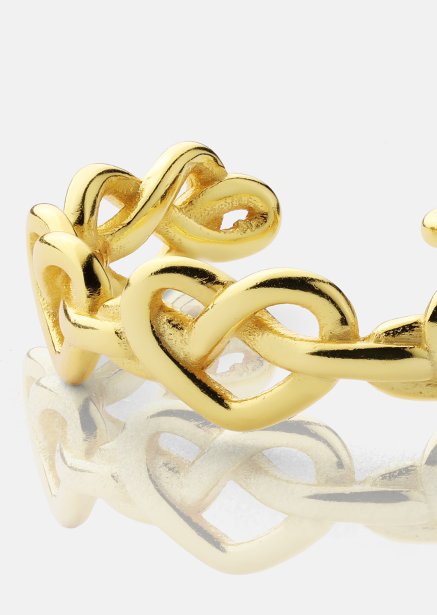 Sormus Heart Link - 18k Kullattu