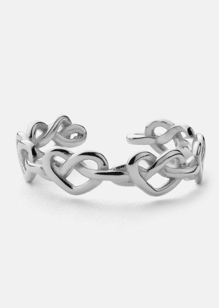 Sormus Heart Link - Hopeoitu