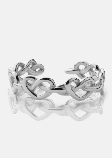 Sormus Heart Link - Hopeoitu