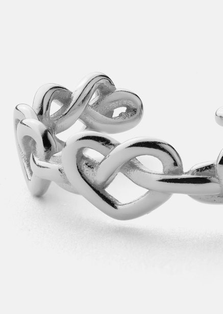 Sormus Heart Link - Hopeoitu