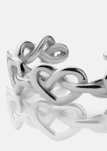 Sormus Heart Link - Hopeoitu