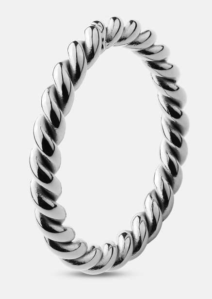 Sormus Silver Twist - Hopeoitu