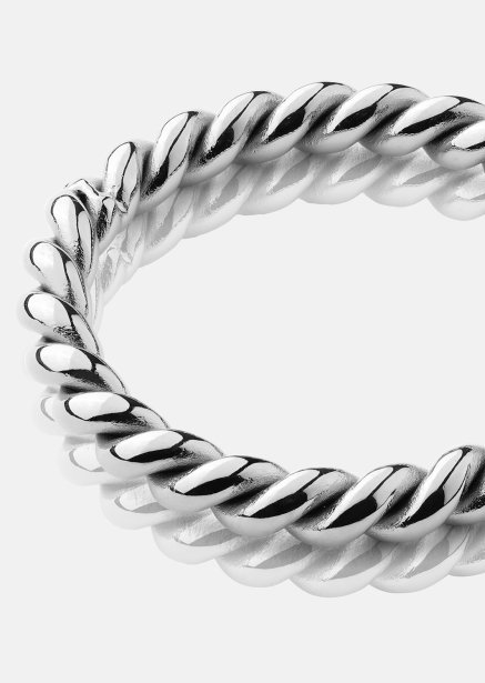 Sormus Silver Twist - Hopeoitu