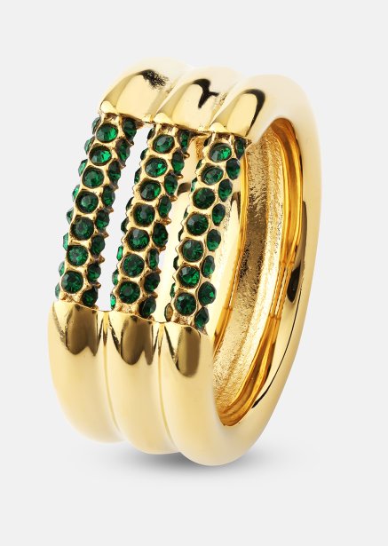 Sormus Green Lumière - 18k kultapäällysteinen