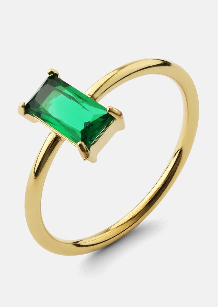 Sormus Emeraldis - 18k Gold Plated