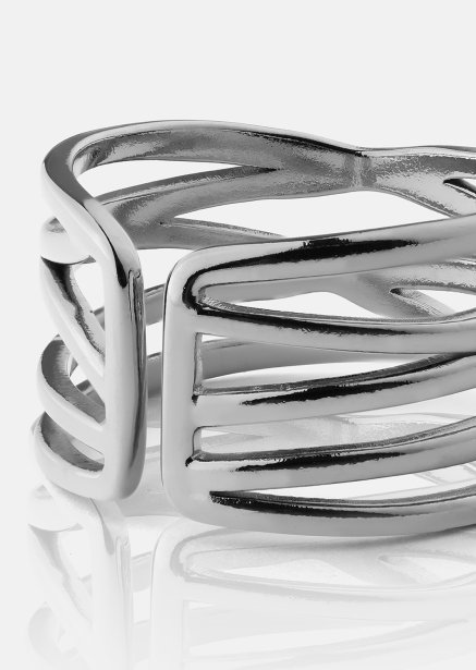 Sormus Silver Maze - Hopeoitu
