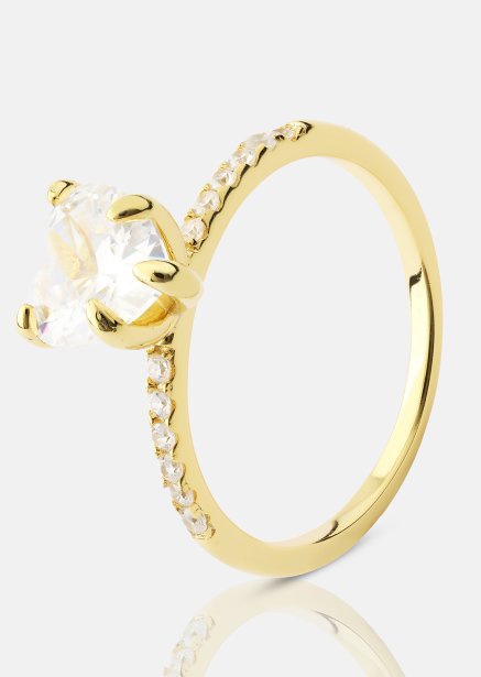 Heartlight Solitaire Sormus - 18k Kullattu