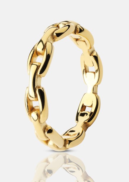 Sormus Bold Chain - 18K Kullattu