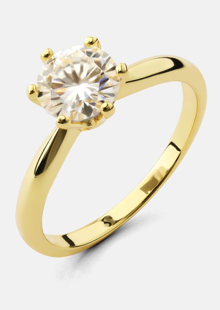 Sormus Solitaire - 18K Kullattu