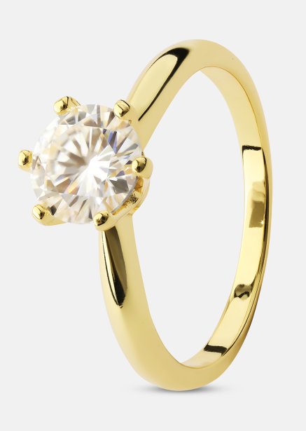 Sormus Solitaire - 18K Kullattu