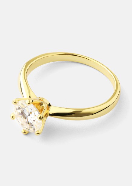 Sormus Solitaire - 18K Kullattu