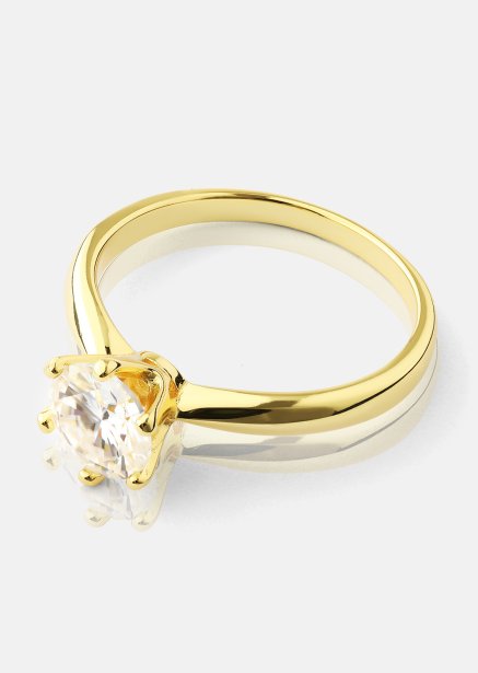 Sormus Solitaire - 18K Kullattu