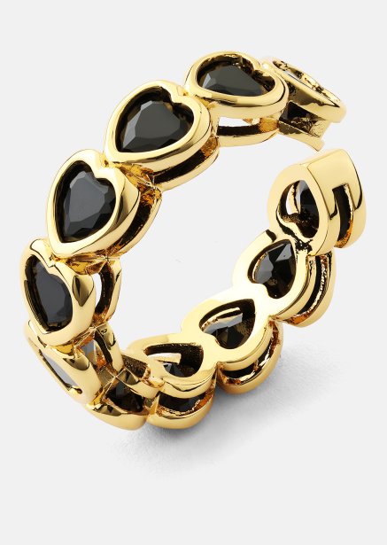 Sormus Eternal Night Heart - 18k Kullattu