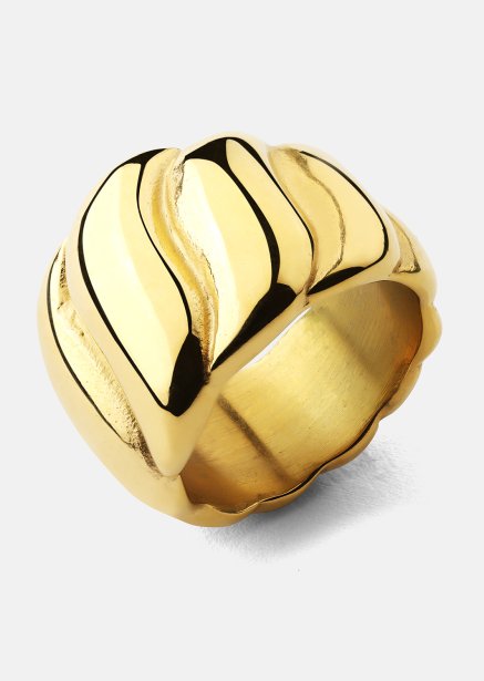 Sormus Bold Wave - 18K Kullattu