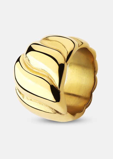 Sormus Bold Wave - 18K Kullattu