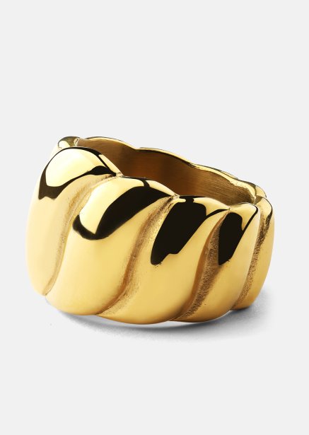 Sormus Bold Wave - 18K Kullattu