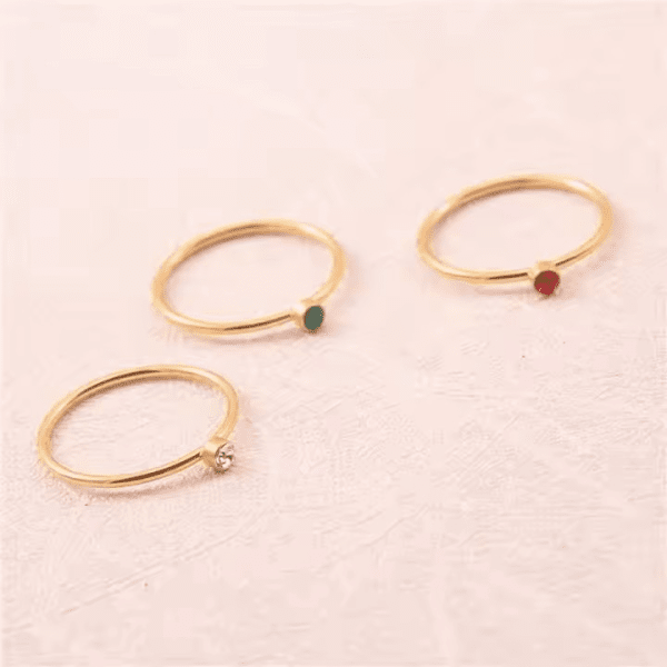 Trinity Prisma Sormus - 18k Kullattu